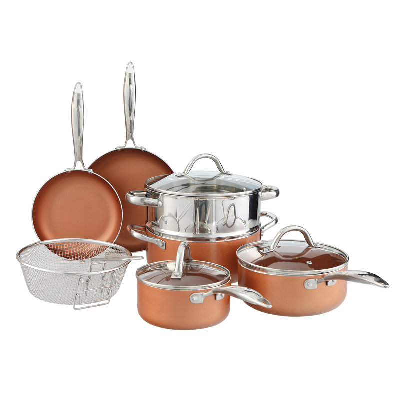 Kitchen Academy 10 Piece Aluminum Non Stick Cookware Set & Reviews